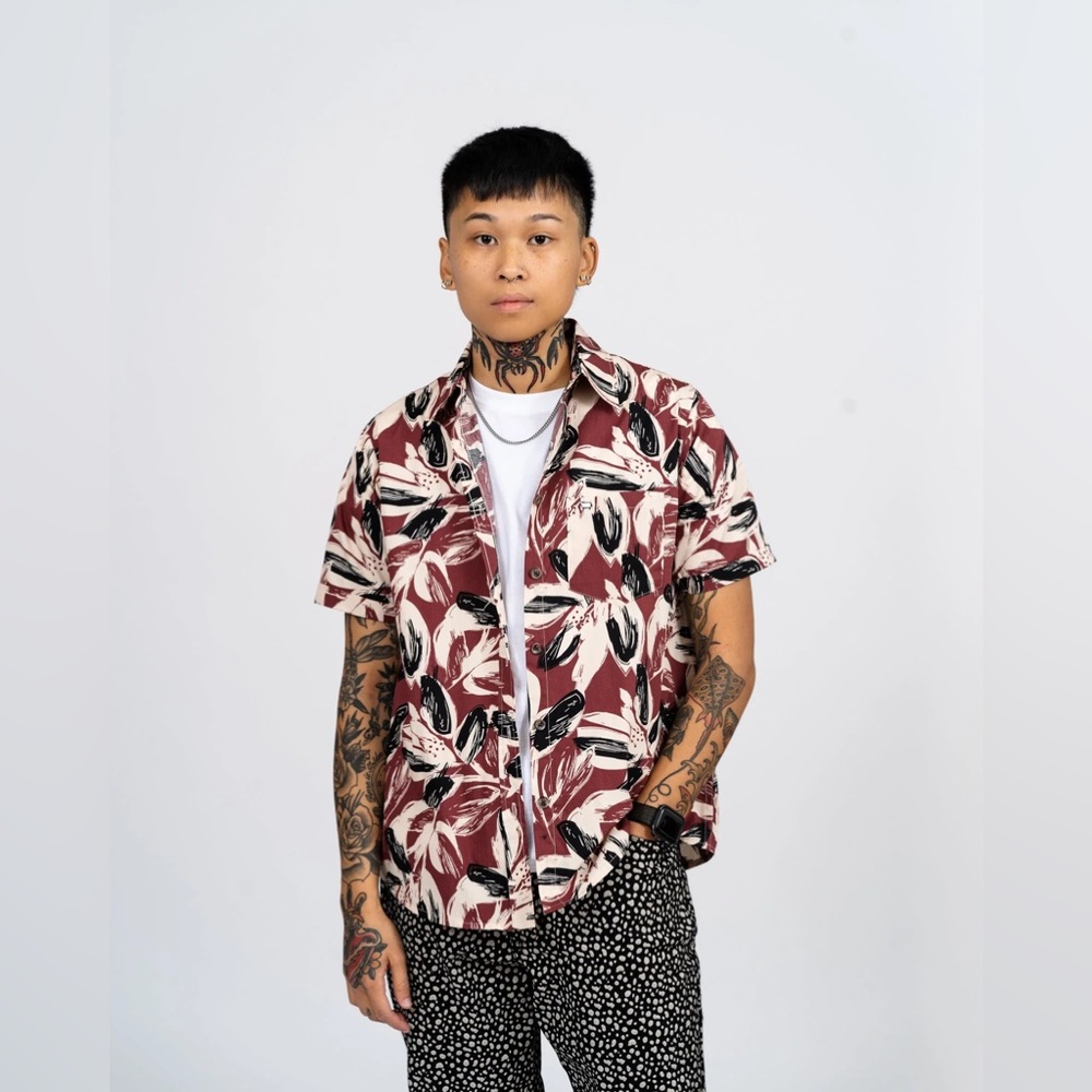 Brushstrokes collard shirt